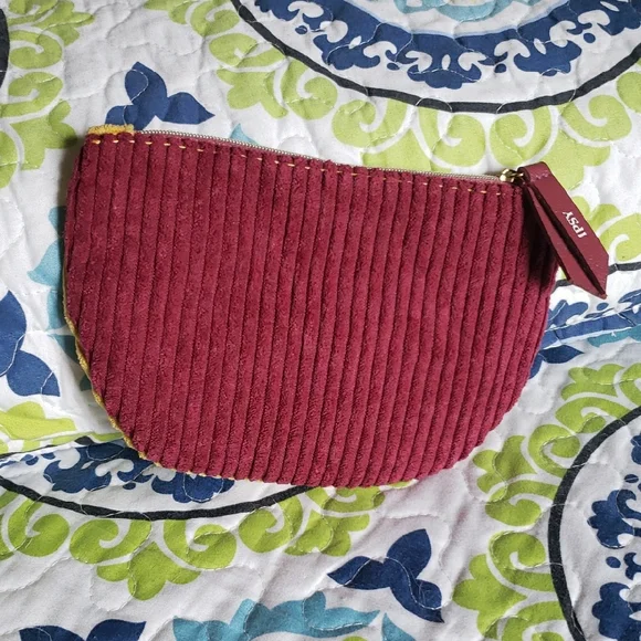 Ipsy Mustard Yellow Corduroy Cosmetic Bag - Picture 3 of 8